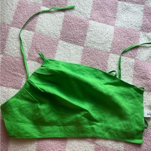 Green backless top